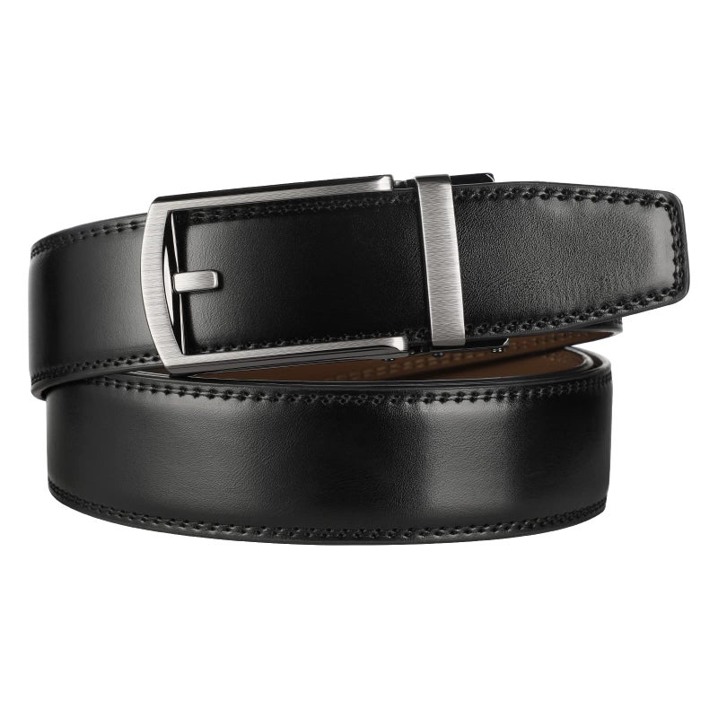 Lavemi Men's Real Leather Ratchet Dress Casual Belt, Cut to Exact Fit,Elegant Gift Box(36-222447 Black 44") - Image 2